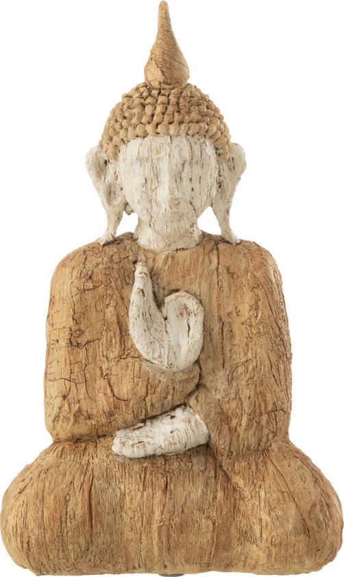 J-Line figuur Boeddha Zittend - polyresin - naturel/beige - small