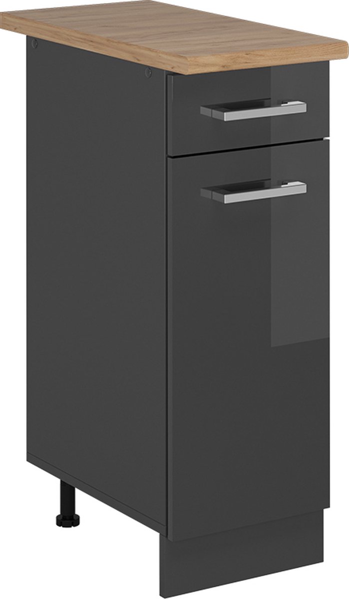 Vicco R-Line Keukenonderkast – 30 cm, WB Eik Antraciet Hoogglans Antraciet Hoogglans/Antraciet