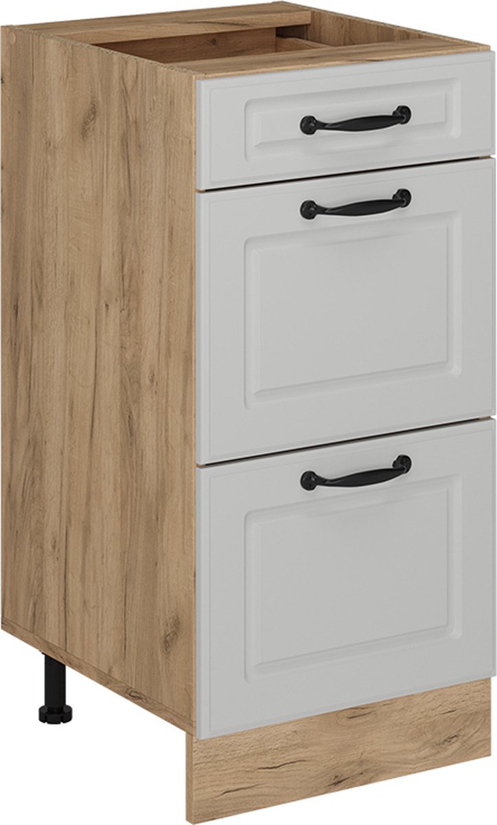 Vicco R-Line Keukenonderkast – 40 cm met laden, zonder werkblad Wit Landhuis