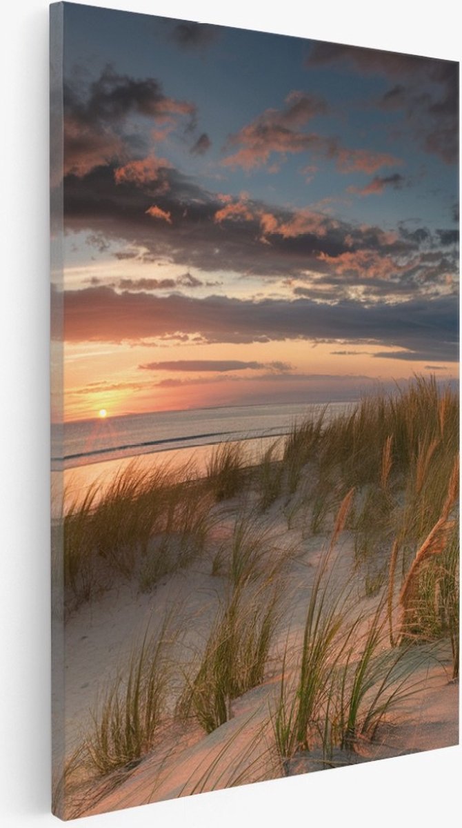 Saammp Canvas Schilderij - Strand - Zee - 30x40 - Foto op canvas - Wanddecoratie - muurdecoratie Woonkamer - Slaapkamer decoratie - Canvas Print Multicolor