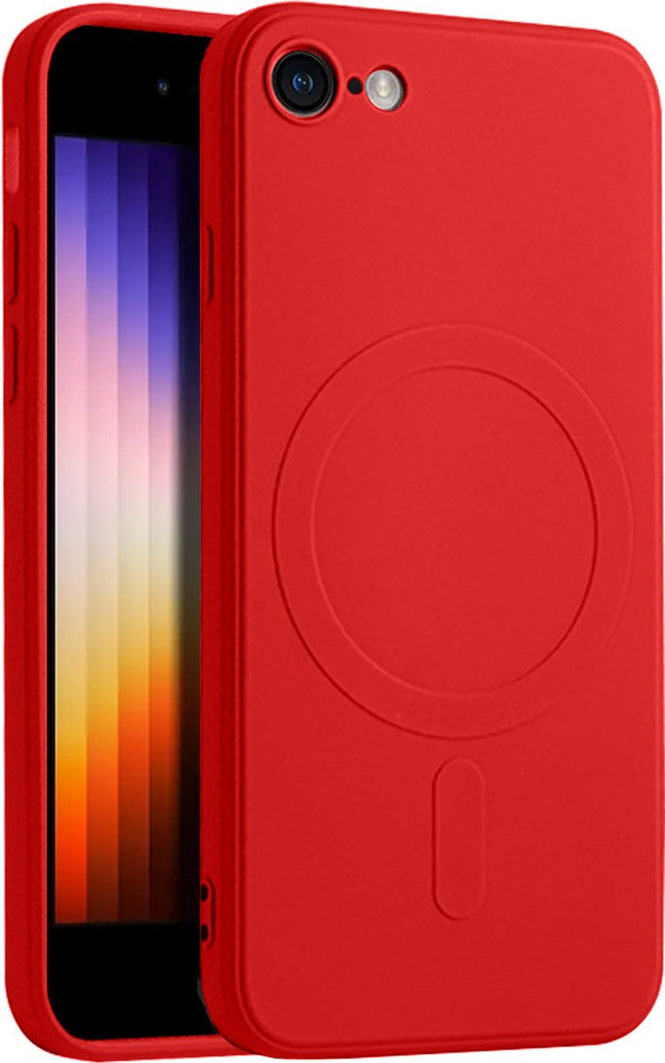 Casify Siliconen Hoesje geschikt voor MagSafe iPhone SE (2022 / 2020) / 8 Hoesje - Rood