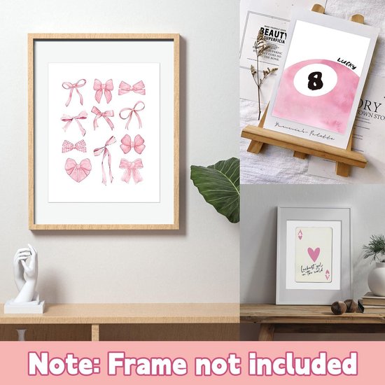 Déco Murale Rose - Lot De 4 Posters Mignons Pour Chambre Ado - Style Coquette Et Preppy
