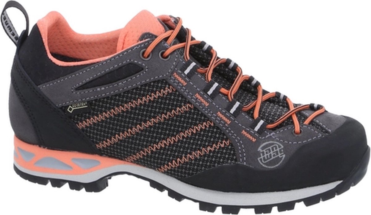 Wandelschoen Hanwag Makra Low Lady GTX Asphalt/Orink-Schoenmaat 37 Grijs