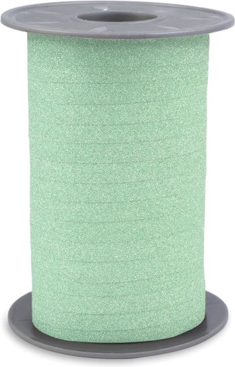 Krullint Glitter Mintgroen – Cadeaulint - 10mm