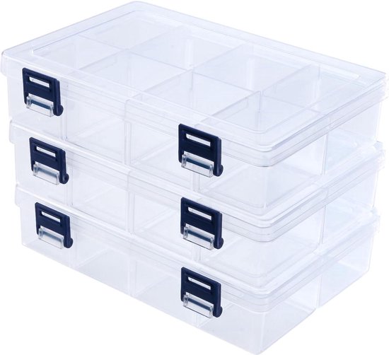 Citylife 4,5 l - 10-delige set opbergdozen A4 met deksel, plastic
