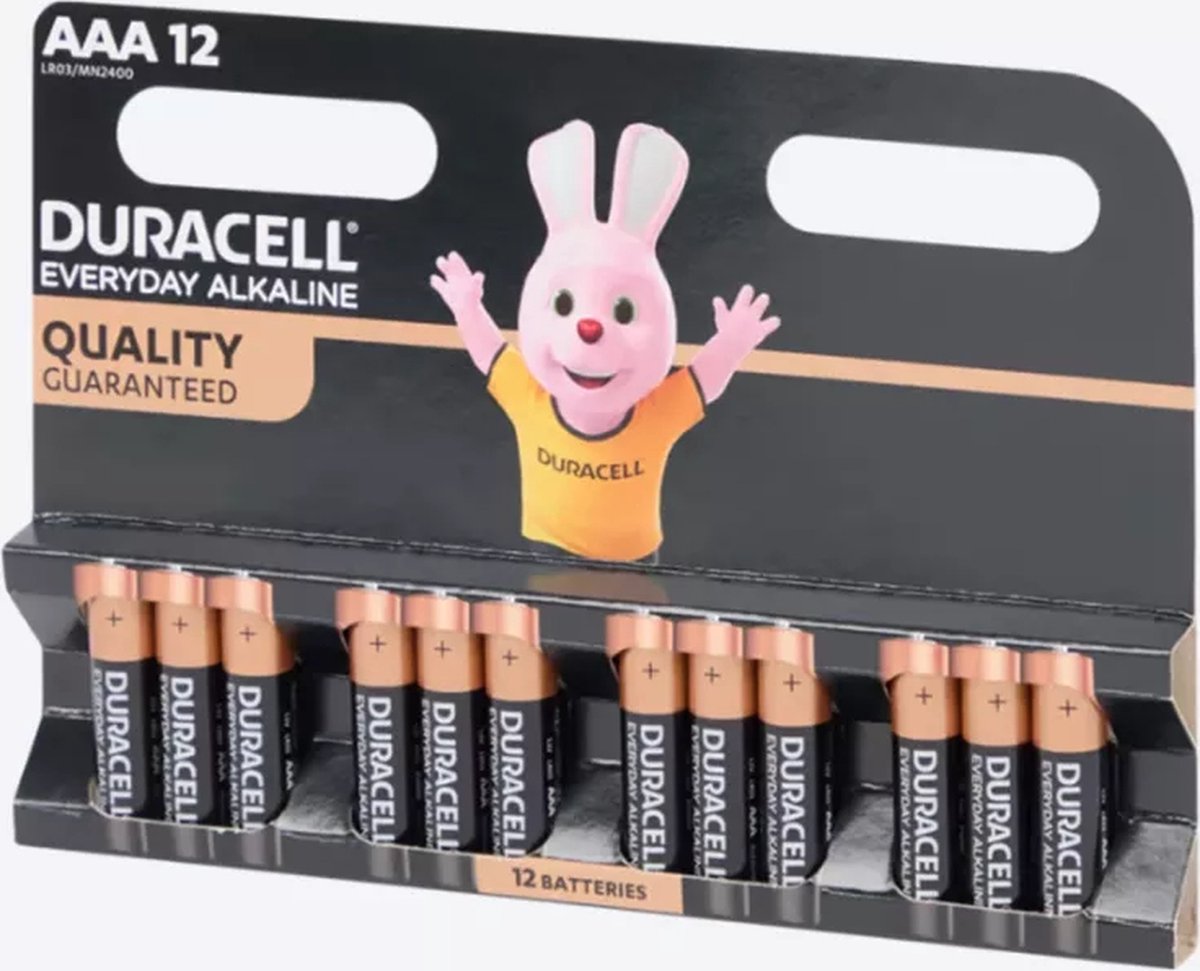 Duracell AAA - alkaline batterijen - 1,5V, LR03 - 12 stuks
