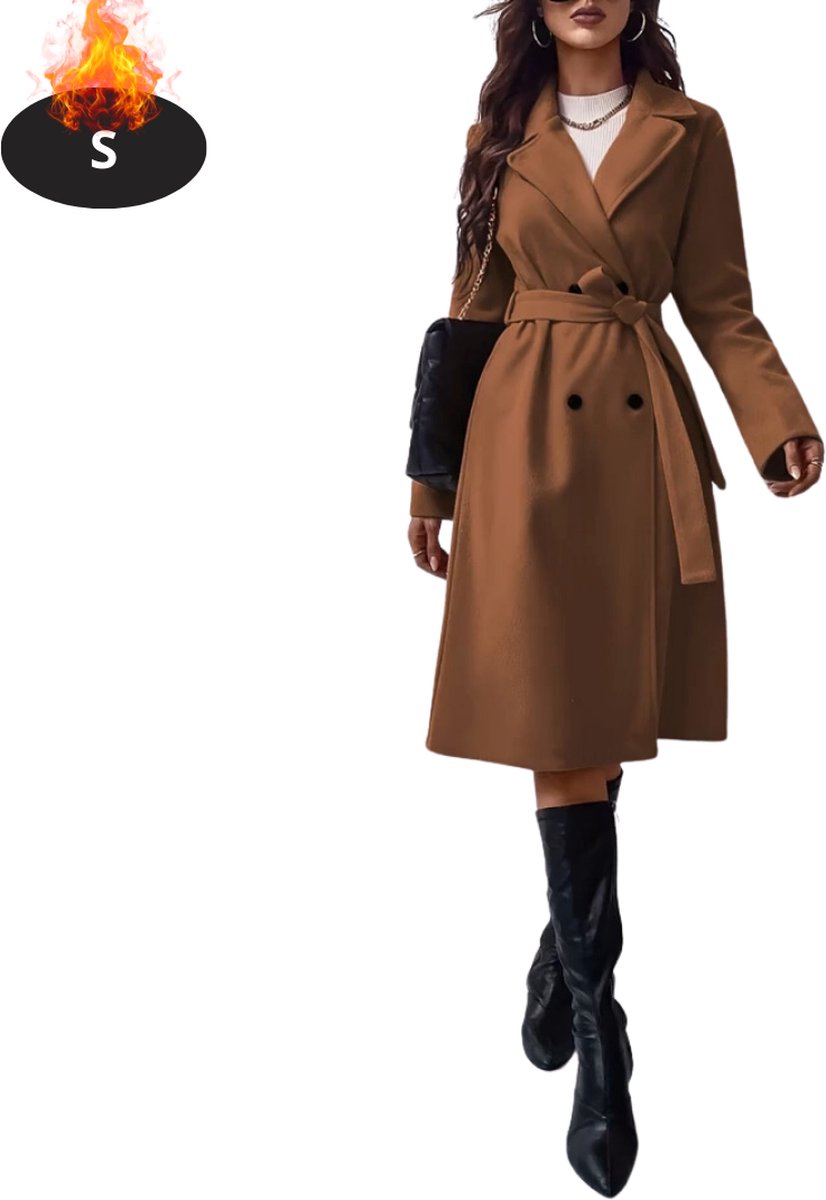 Bovista Mantel Dames Tussenmantel Jas Mantelpakje Trenchcoat Overjas Overcoat Winter Koffie Bruin