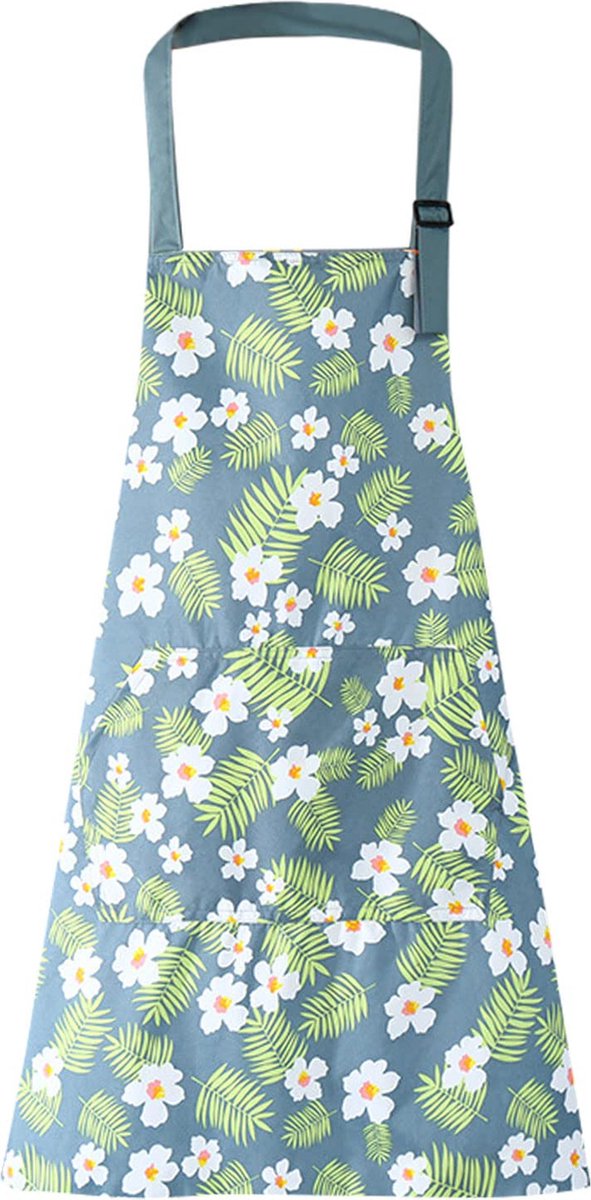 La'Moussawi ® Verstelbaar Keukenschort met Bloemenmotief en Waterafstotende Bescherming voor Diverse Activiteiten