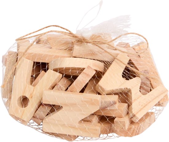 Lettres en bois - Toutes les lettres de l'alphabet - 36 pièces