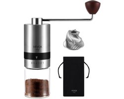 Handmatige Koffiemolen met 6 Instellingen - Draagbare RVS Koffiemolen voor Fijne en Grove Maling