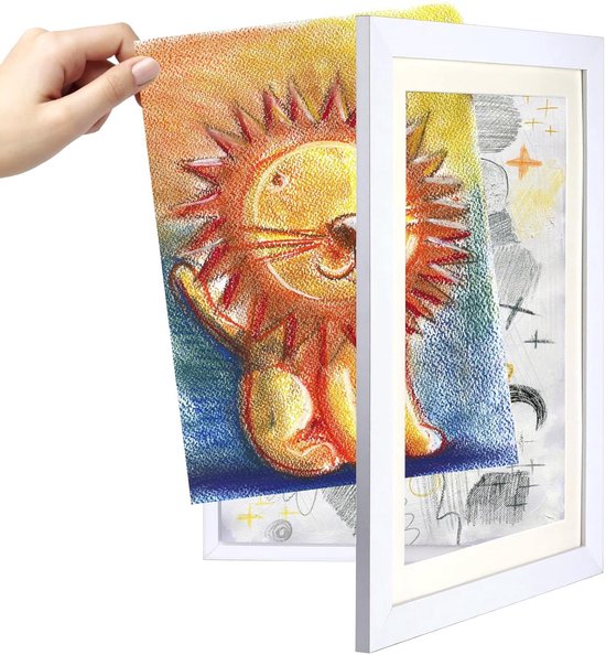 Cadre photo pour dessins d'enfants - cadre photo d'art - format A4 - acrylique