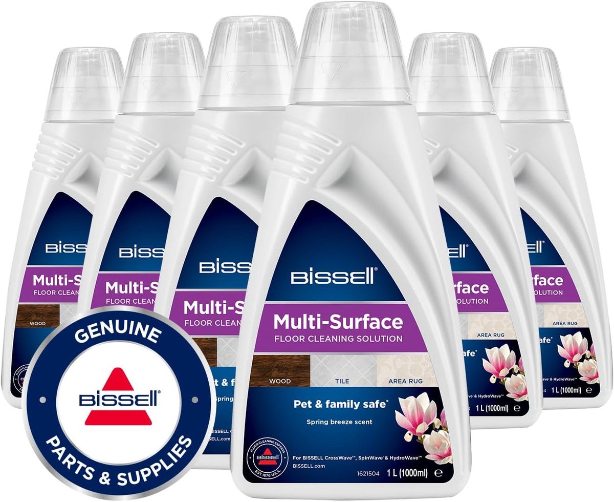 Multi-Surface Reinigingsmiddel voor Vloeren - 1L - Voor Laminaat, Tegels en Tapijt - 6-Pack - Lente Bries Geur