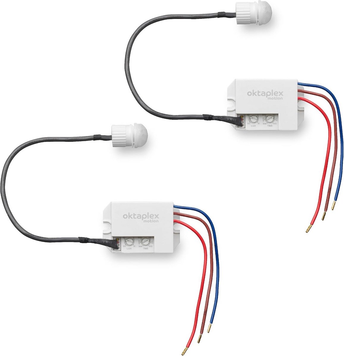 Set van 2 Inbouw Bewegingsmelders voor Buiten met 360° Infrarood Sensor en Schemersensor - IP65/IP20, 8m Bereik