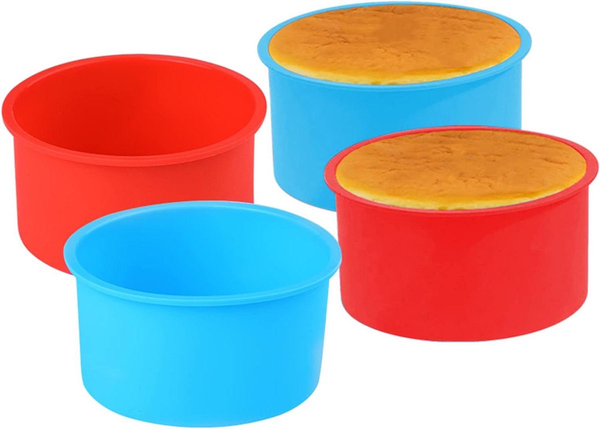 Siliconen cakevormen - Snelle vrijgave - 4 stuks - 10,5 cm