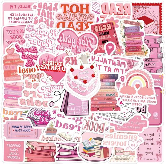 Foto: Schattige scrapbook stickers 60 stuks boekenmerk accessoires kindle stickers voor boekenliefhebbers schoon meisje 