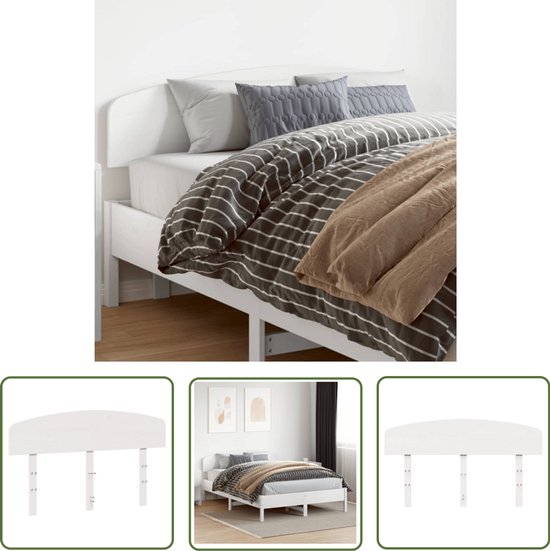 vidaXL Hoofdbord met opbergruimte 150 cm massief grenenhout wit, bed hoofdbord, hoofdbord bed, achterwand bed, bedhoofdbord, hoofdeinde bed