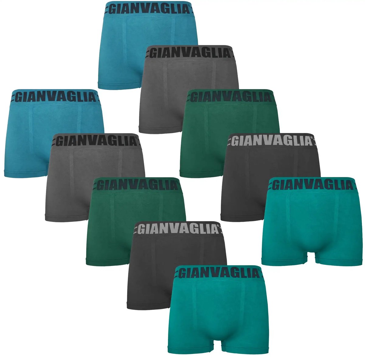 Gianvaglia 10-Pack naadloze heren boxershorts - Multipack goedkope heren onderbroeken - XL/XXL