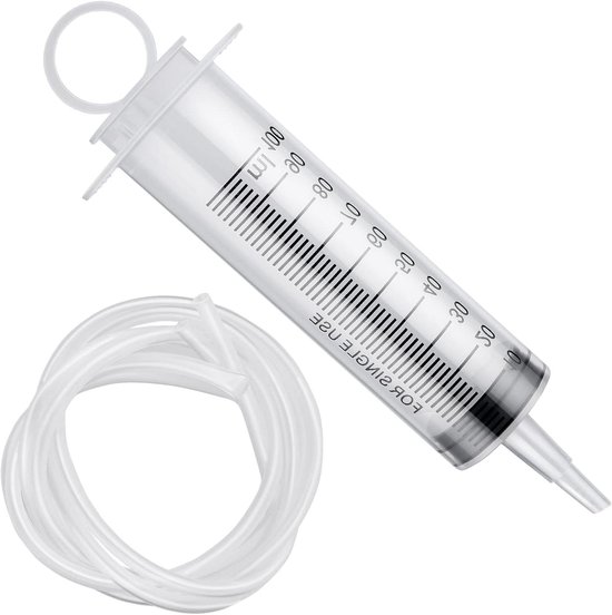 200ml grote spuit van kunststof, spuit voor huisdierenvoeding in steriele verpakking voor wetenschappelijke laboratoria, meten, doseren, gieten, bijvullen