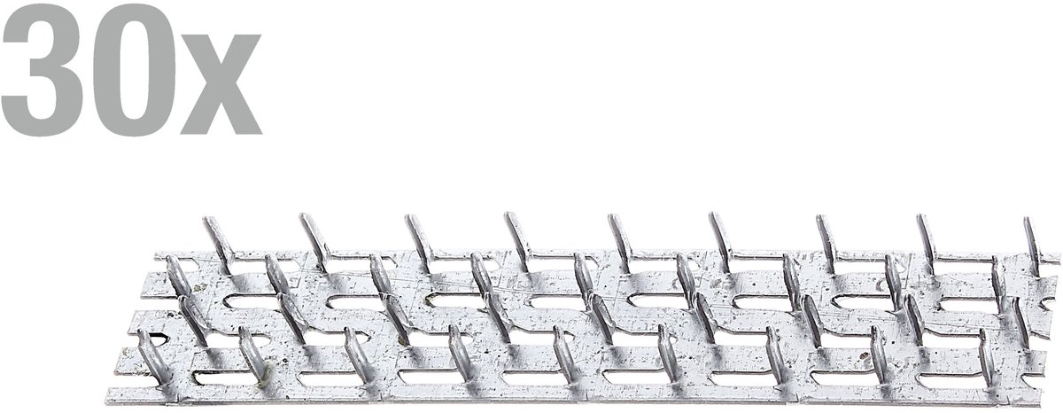 Nagelplaat 30x Alberts gegalvaniseerd, 127x38mm, vlak verbindingsstuk, houtverbindingsstuk
