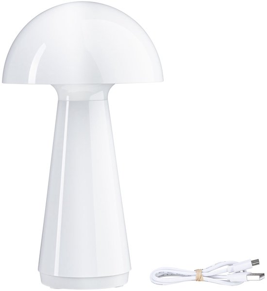 Paulmann Onzo - Lampe de table - mobile - IP44 - 2700K - 3stepdim - USBC - blanc - plastique