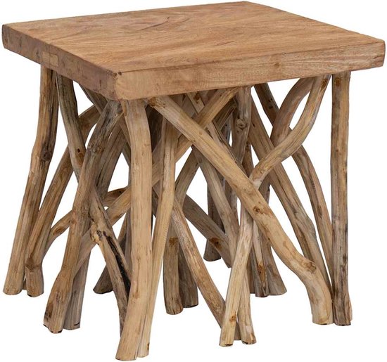 Salontafel 90x50x35 cm gemengd gerecycled hout
