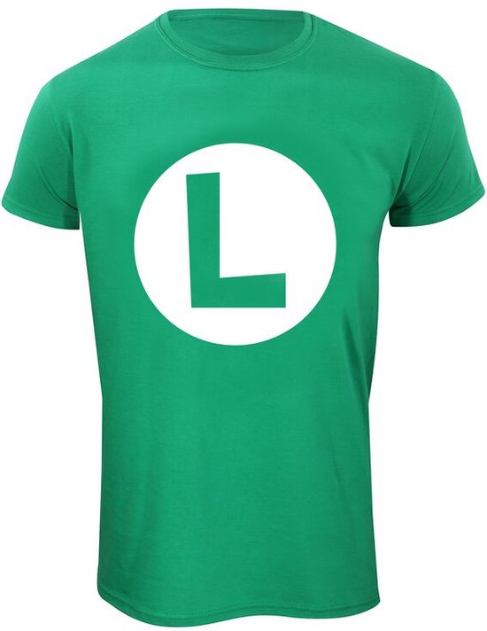 Tshirt Homme Nintendo Super Mario -M- Luigi Badge Vert