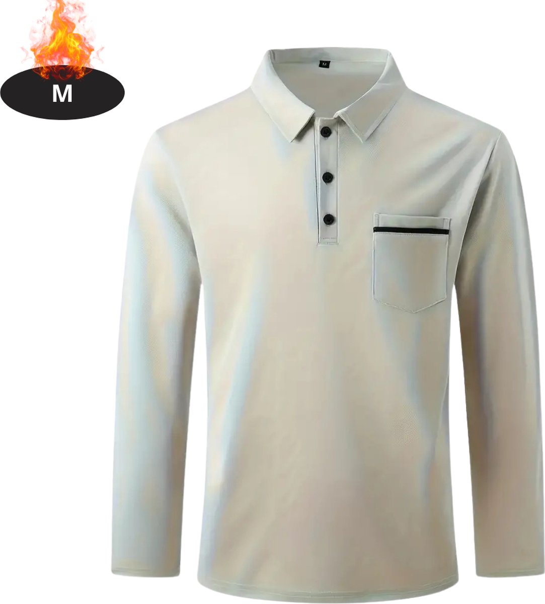 Bovista Poloshirt Heren T-Shirt Heren Shirt Overhemd Polo Shirt Lange Mouwen Grijs