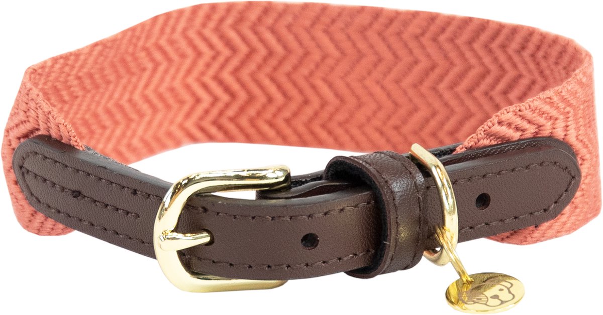 Kentucky Dogwear - Jacquard Hondenhalsband - Terracotta - Maat XL - 71cm - Hondenriem