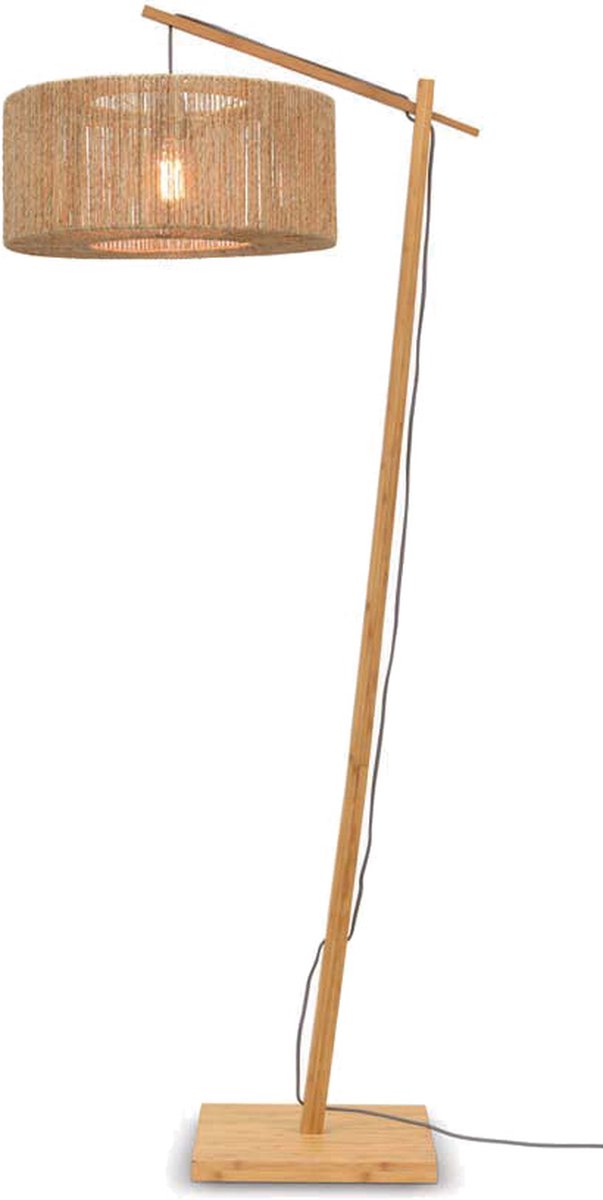 GOOD&MOJO Vloerlamp Iguazu - Bamboe Zwart/Jute - 73x50x176cm - Scandinavisch,Bohemian - St