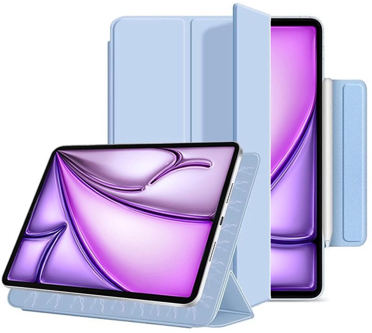 Mobiq - Magnetische Folio Case geschikt voor iPad Air 11 inch (2025) - lichtblauw