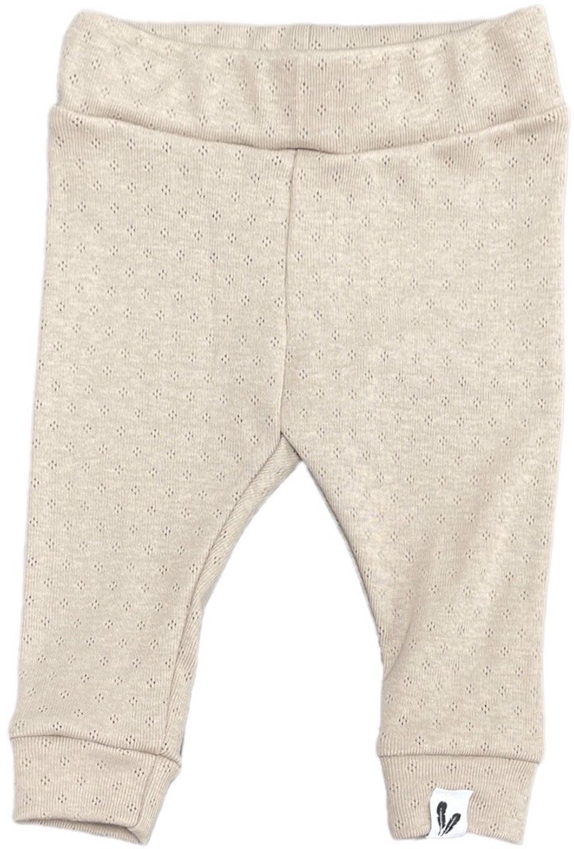 Newborn broekje skinny - Pointelle - Dark beige - maat 68
