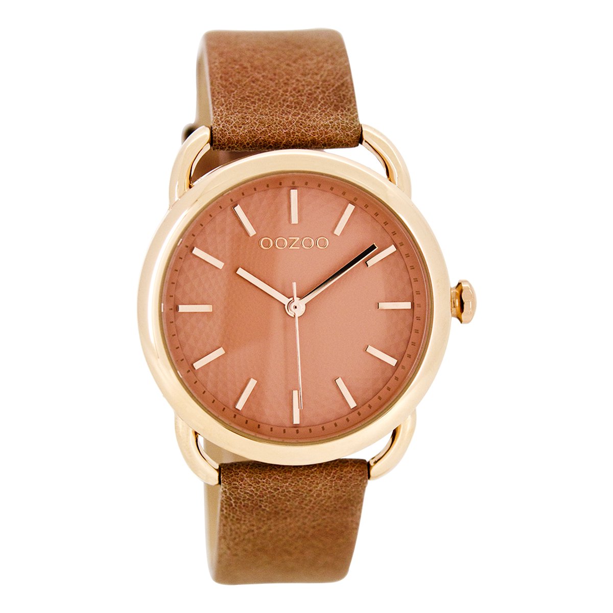 OOZOO Timepieces - Rosé goudkleurige horloge met zacht roze leren band - C8718