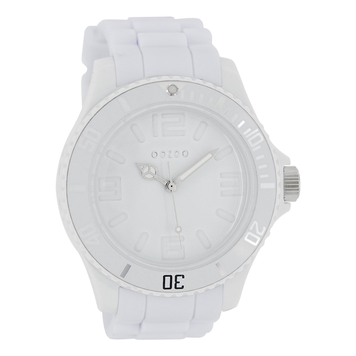OOZOO Timepieces - Witte horloge met witte rubber band - C4341