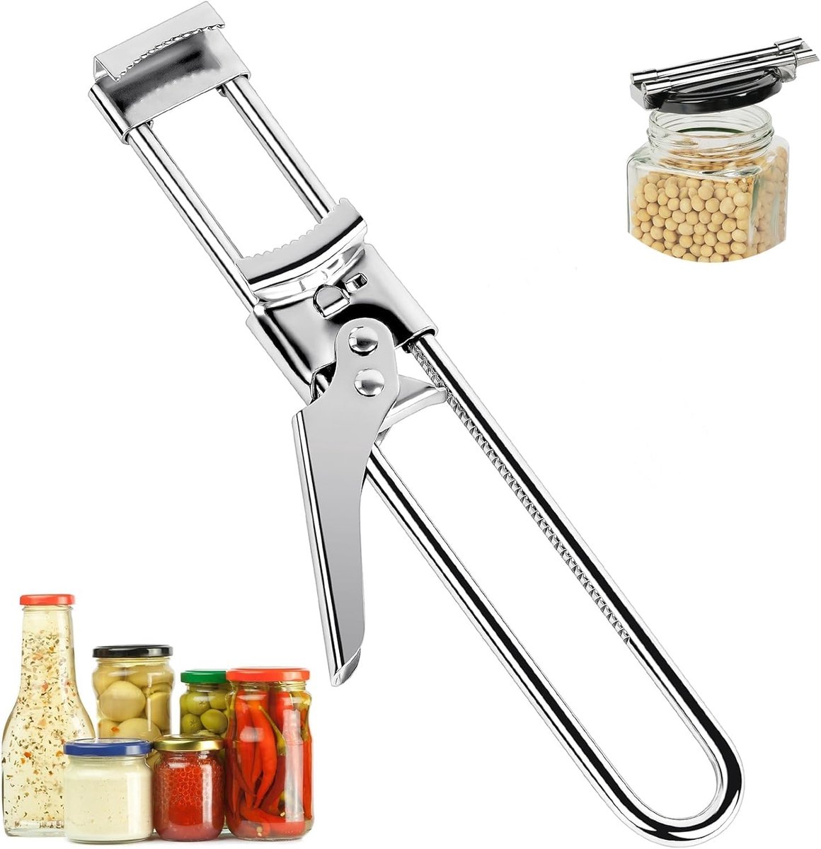 Handmatige blikopener van roestvrij staal - Multifunctionele flesopener voor senioren en artritis