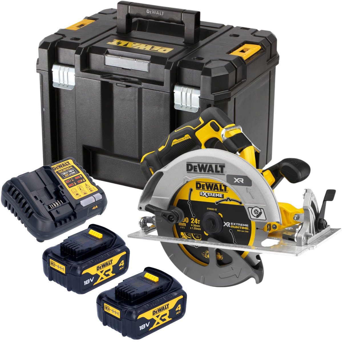 DeWalt DCS 573 M2T accucirkelzaag 18 V 190 x 30 mm borstelloos + 2x accu 4.0 Ah + lader + TSTAK