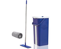 360° Draaibare Autoclean Mop met Emmer Set - Innovatieve Dubbel Compartiment voor Nat en Droog - Herbruikbare Dweildoeken voor Elk Soort Vloer