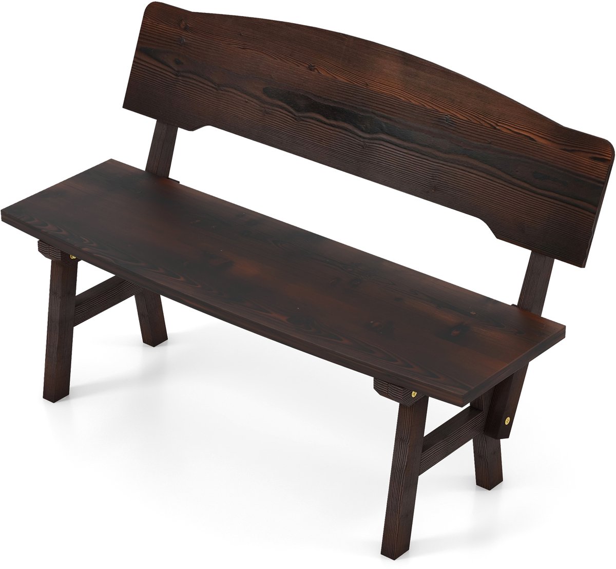 COSTWAY Tuinbank, weerbestendig, zitbank met rugleuning, houten bank voor 2-zits, belastbaar tot 325 kg, terrasbank van hout, parkbank voor tuin, balkon, terras, 120 x 51 x 78 cm