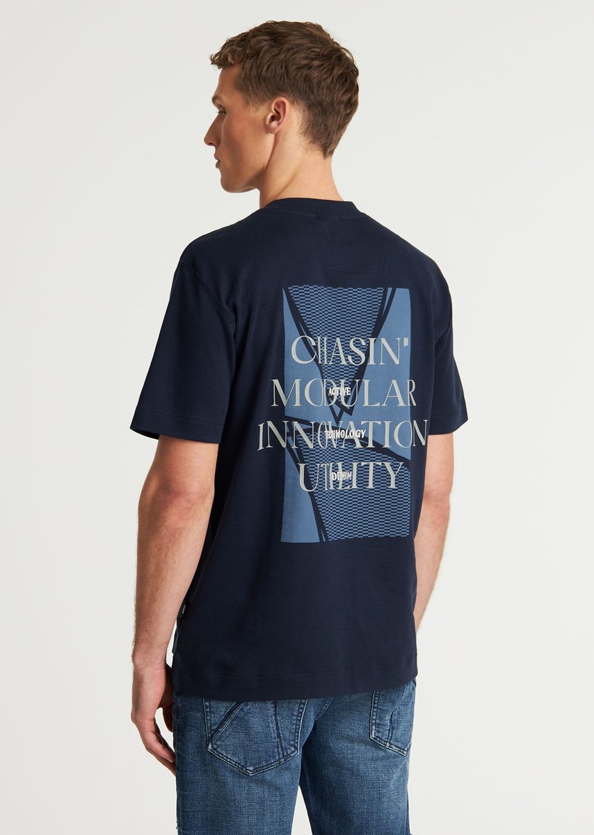 CHASIN' Shirt Heren - Loose Fit T-Shirt Afdrukken - Ember - Navy
