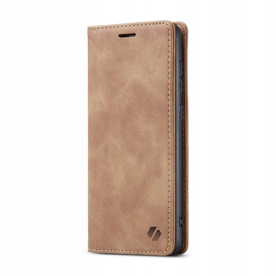 Étui portefeuille Spacecase pour Samsung Galaxy A52 5G, marron clair