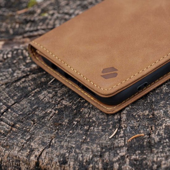 Étui portefeuille Spacecase pour Samsung Galaxy A52 5G, marron clair