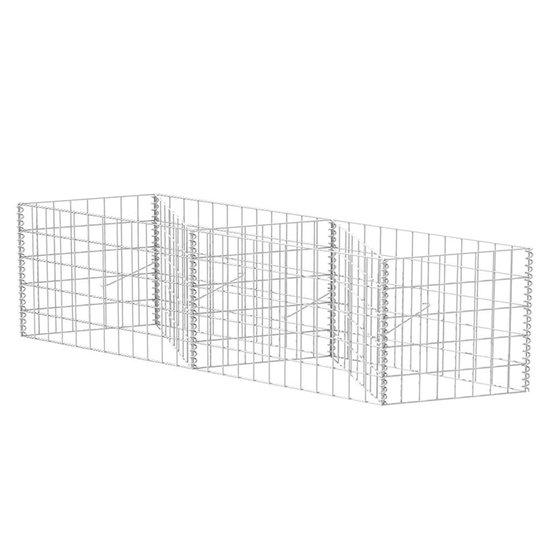Gabion panier en maille The Living Store - 120 x 30 x 50 cm - Argent - Solide et durable