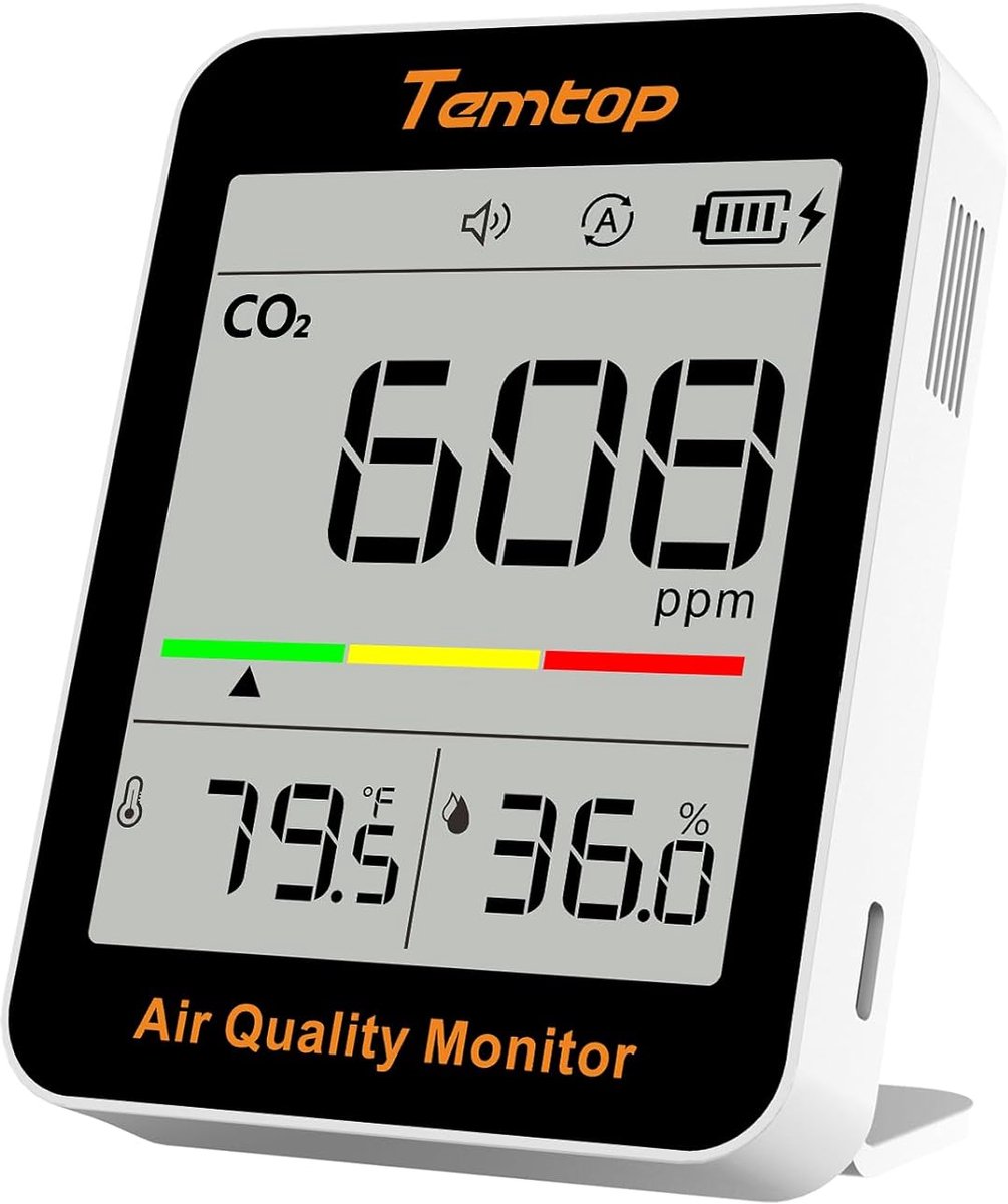 CO2 Meter - Draagbare Luchtkwaliteitsmonitor voor Thuis, Kantoor en School - Temperatuur en Vochtigheid Metingen