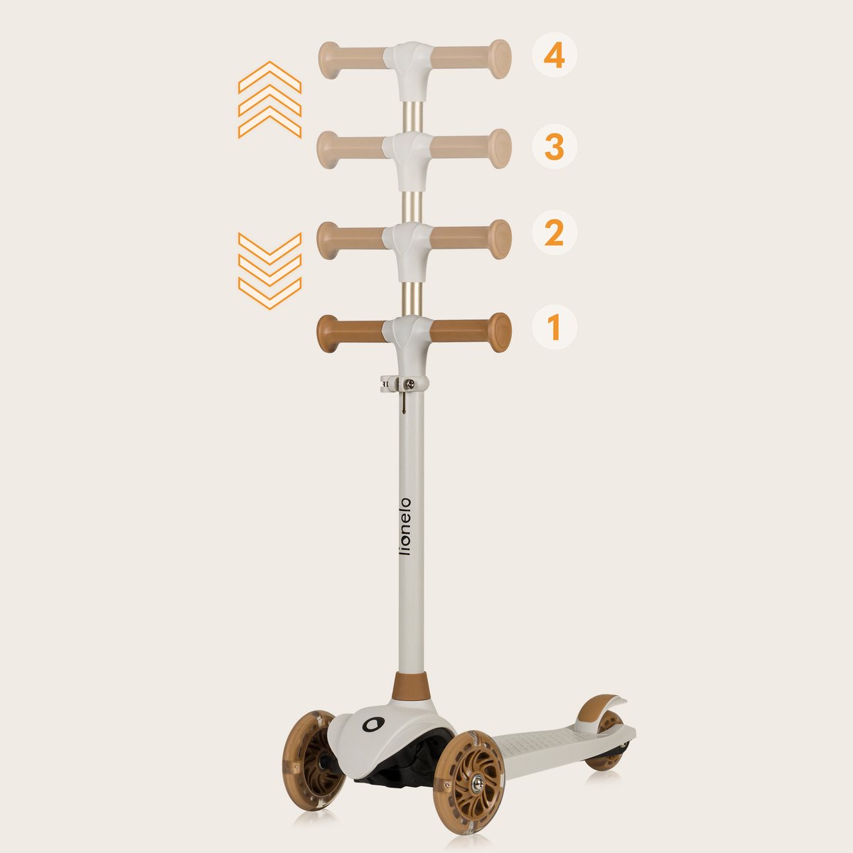 Lionelo Jessy Kinderstep - 3 wielen Step - Speelgoed voor kinderen van 3+ - tot 50kg - LED verlichting in de wielen - hoogte verstelbaar 65-70-75-80 cm — afbeelding 7