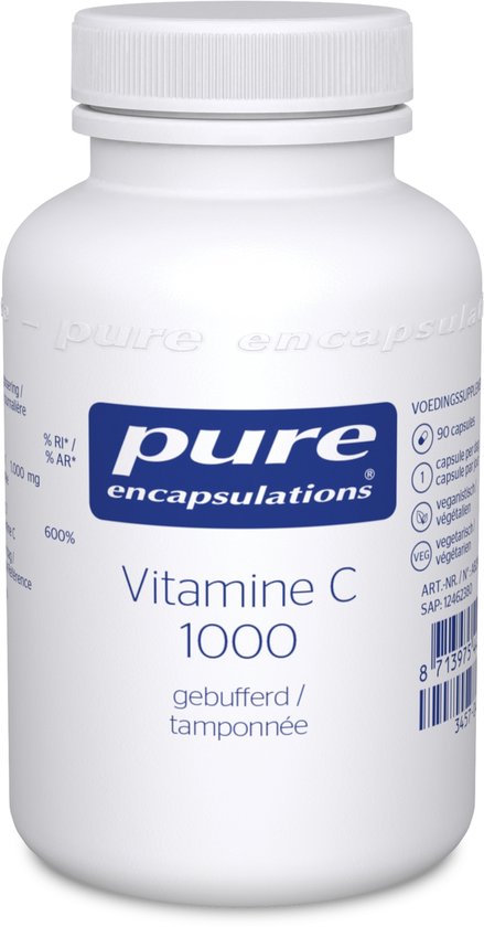 Pure Encapsulations Vitamine C Gebufferd | Maagvriendelijke vitamine – ideaal voor gevoelige personen 90 Capsules