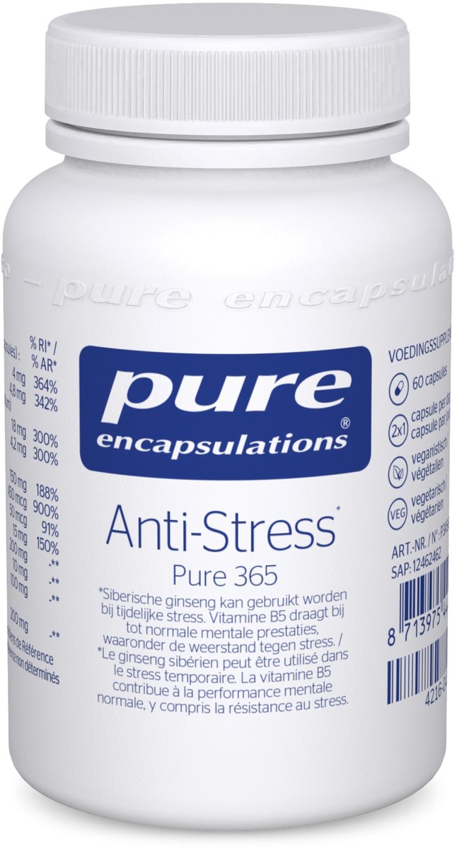 Goedkoopste Pure Encapsulations - Anti-Stress - voor de instandhouding van de mentale prestaties - 60 Capsules