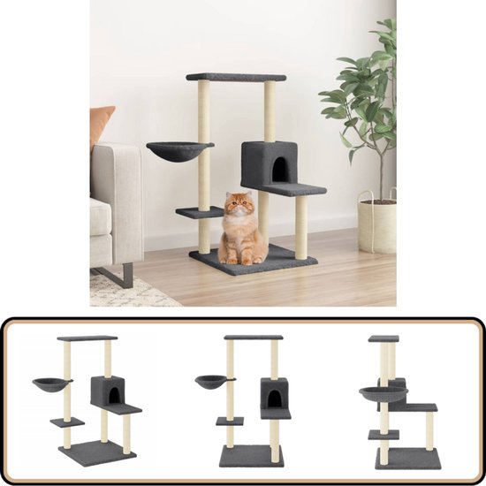 Ultieme PawHut Krabpaal - 3-in-1 design met sisal krabpaal