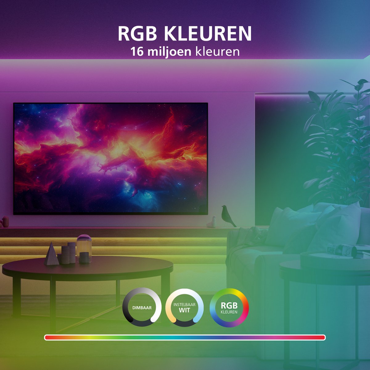 Eglo Connect.z Flatneon Z Smart LED Strip - 300 cm - Wit