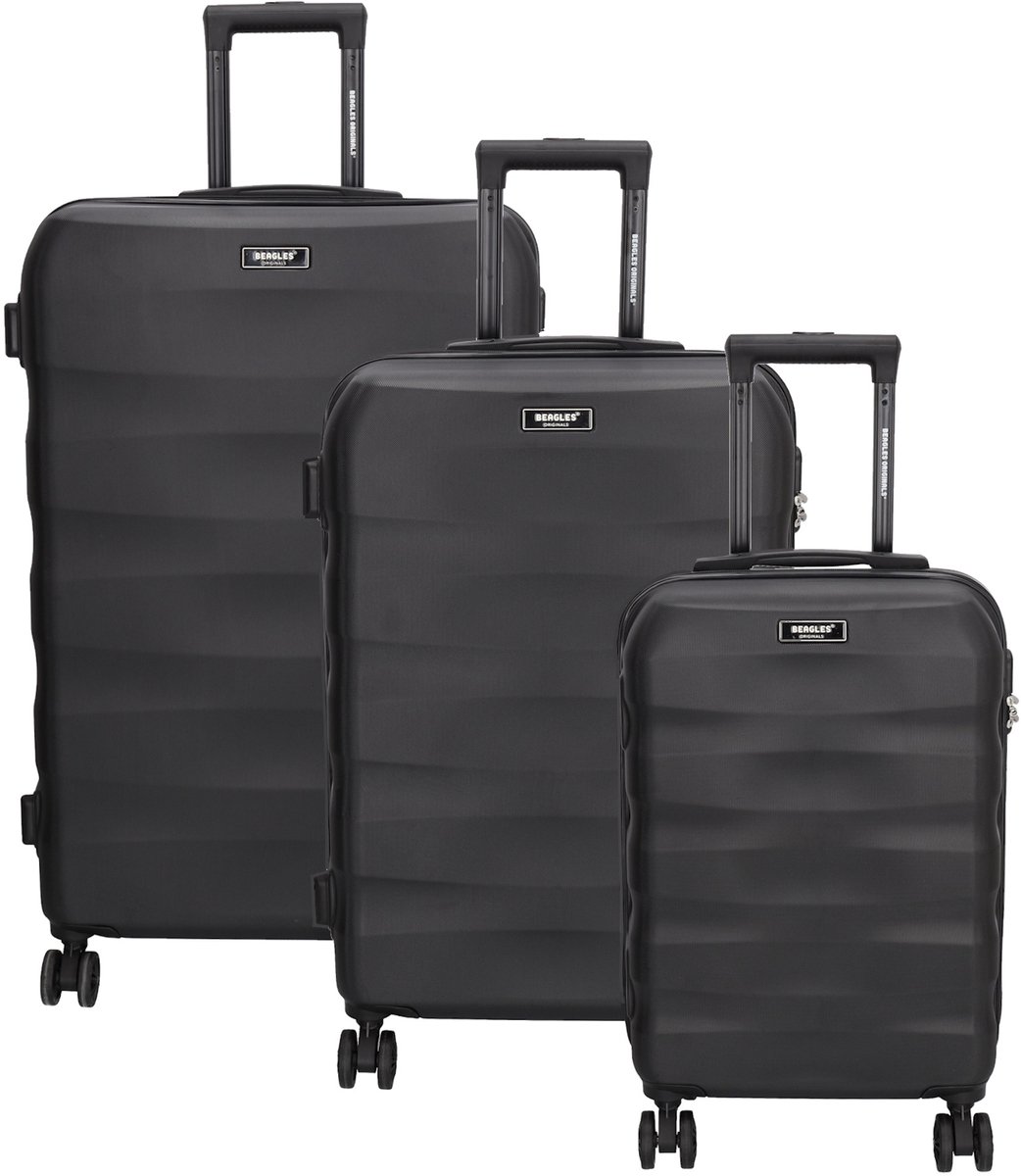 Beagles Travel Koffer 20-24-28 Inch - Kofferset - Koffers - Travel - Reizen - Set - Zwart