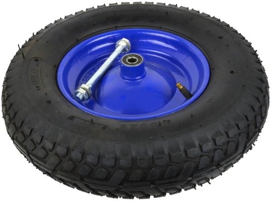 GEKO Blauw wiel - 140 kg draagkracht - 6-laags - Inclusief as - Voor kruiwagens en karren van Geko — afbeelding 5