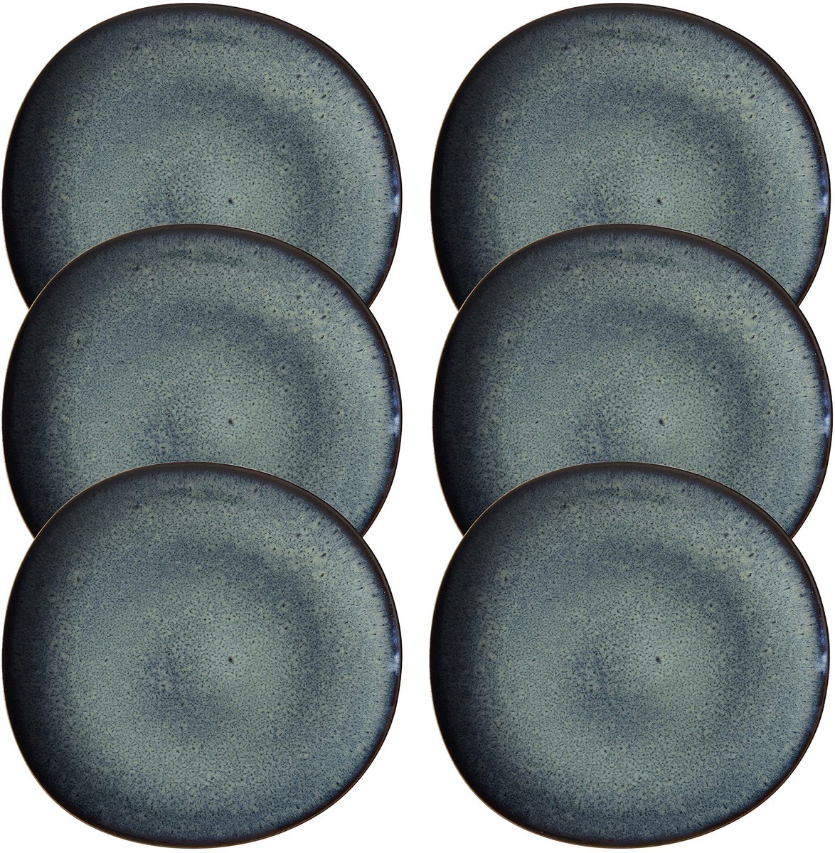 like. by Villeroy & Boch - Lave gris 6x platte borden, 28 cm, aardewerk, grijs